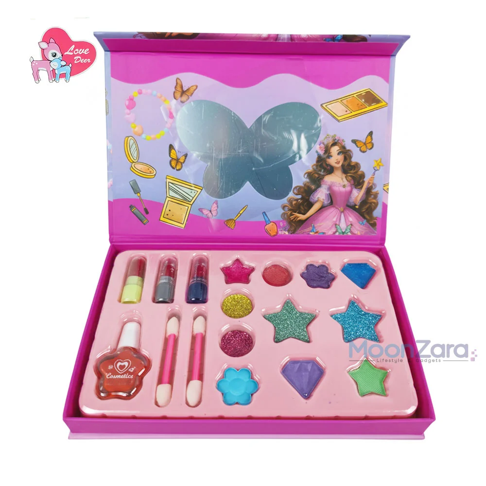 3 in 1 Kids Beauty Play Set – Makeup, Jewelry & DIY Beads Gift Box (17 Items) | LD6332B
