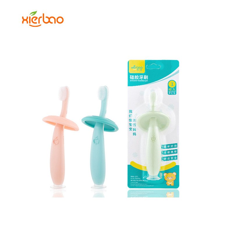 Suction Cup Baffle Silicone Toothbrush for Baby by Xierbao 9305